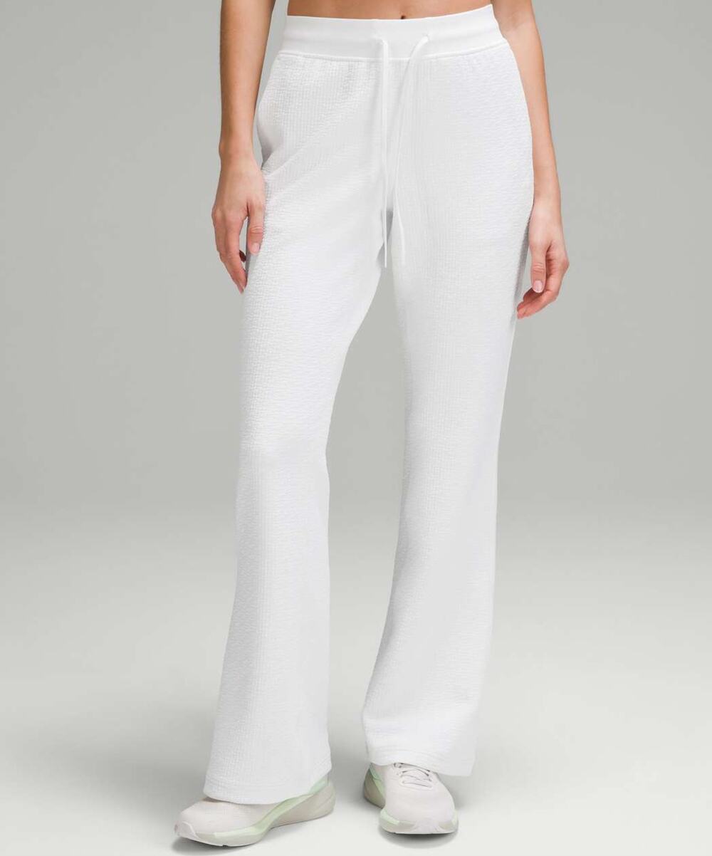 Lululemon Textured High-Rise Flared Track Pant 32" White 6